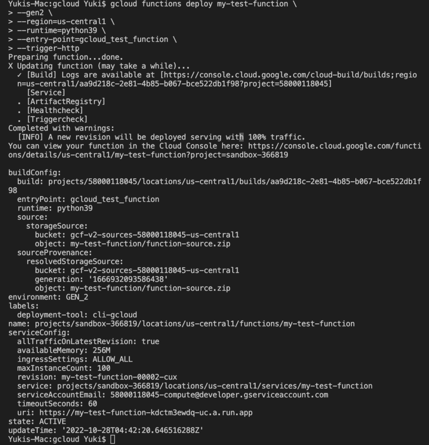 Deploying a Cloud Function using the Google Cloud CLI